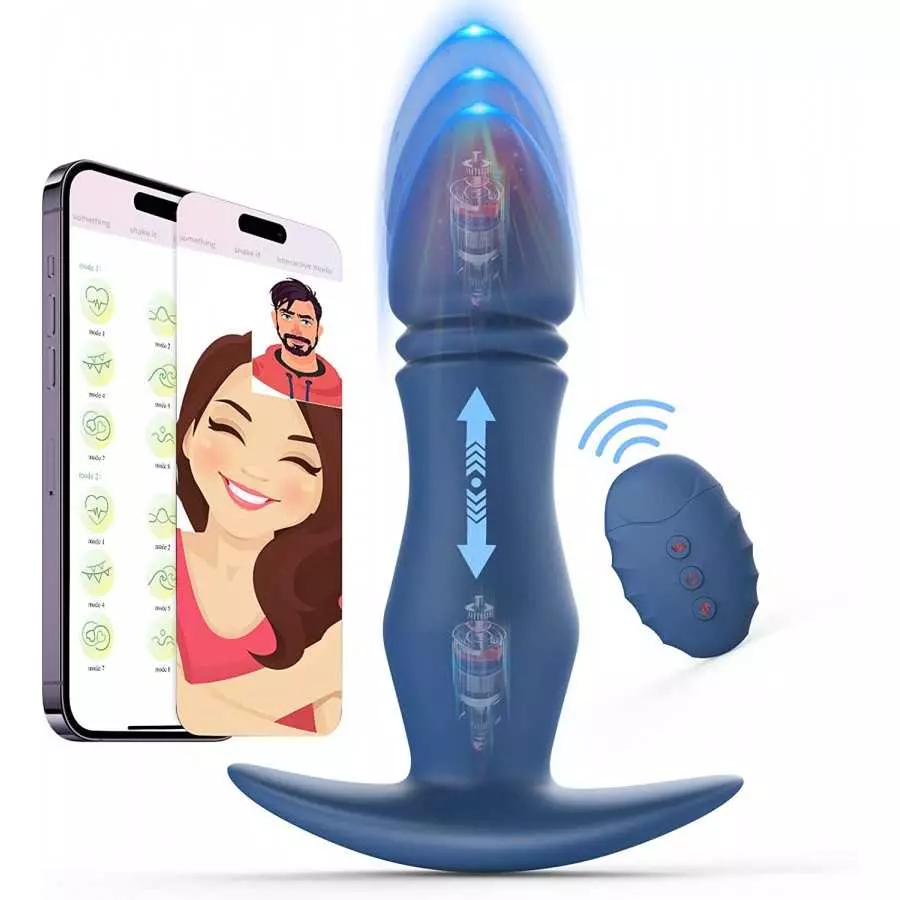 Thrusting & Vibrating Anal Butt Plug Anal Vibrator Prostate Massager Adult Anal Sex Toys for Men Women, Thrusting Anal Dildo P G Thrusting & Vibrating Anal Butt Plug Anal Vibrator Prostate Massager Adult Anal Sex Toys for Men Women, Thrusting Anal Dildo P G