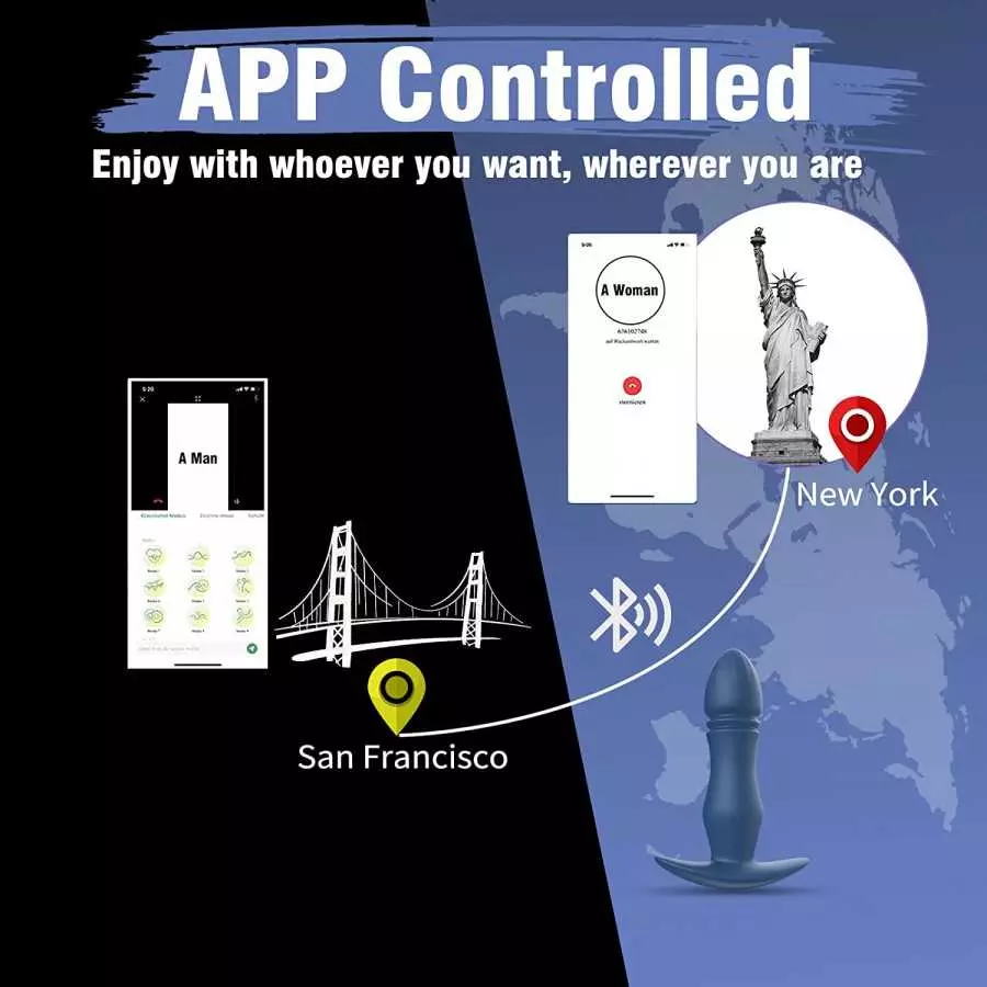 Thrusting & Vibrating Anal Butt Plug Anal Vibrator Prostate Massager Adult Anal Sex Toys for Men Women, Thrusting Anal Dildo P G