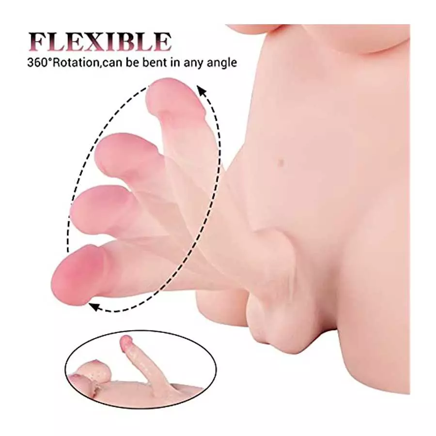 Lifelike Shemale Sex Doll Transsexual Torso Toy with Tight Anus Dildo Love Toys, Adult Love Doll for Men Women Couple Unisex Mas