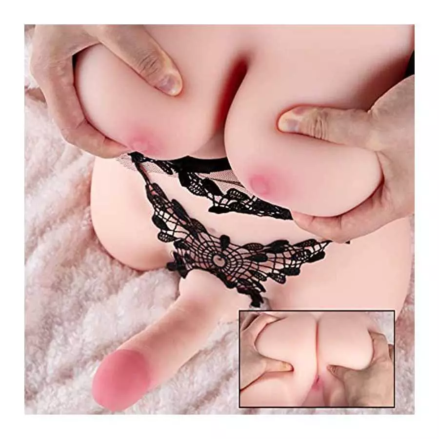 Lifelike Shemale Sex Doll Transsexual Torso Toy with Tight Anus Dildo Love Toys, Adult Love Doll for Men Women Couple Unisex Mas