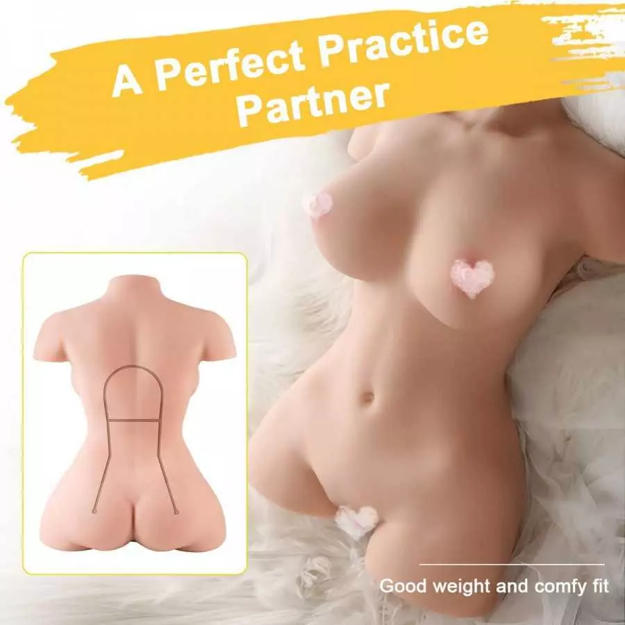 17 LB Sex Doll Torso Male Masturbator, Pocket Pussy Silicone Doll with Realistic Vagina Anal Big Breasts, Lifelike Female Torso 