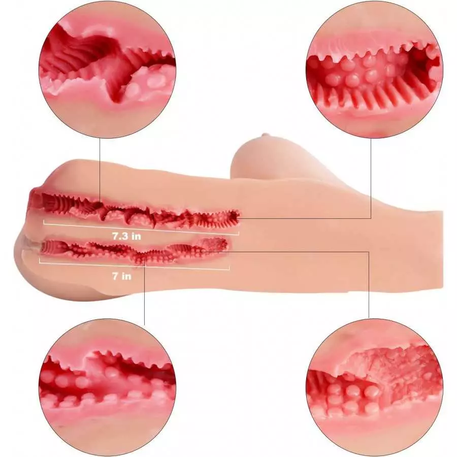 12.2 LB Sex Doll Male Masturbator with Torso, 3 in 1 Realistic Big Boobs Tight Vaginal & Anal for Men Masturbation, 3D Life-Size