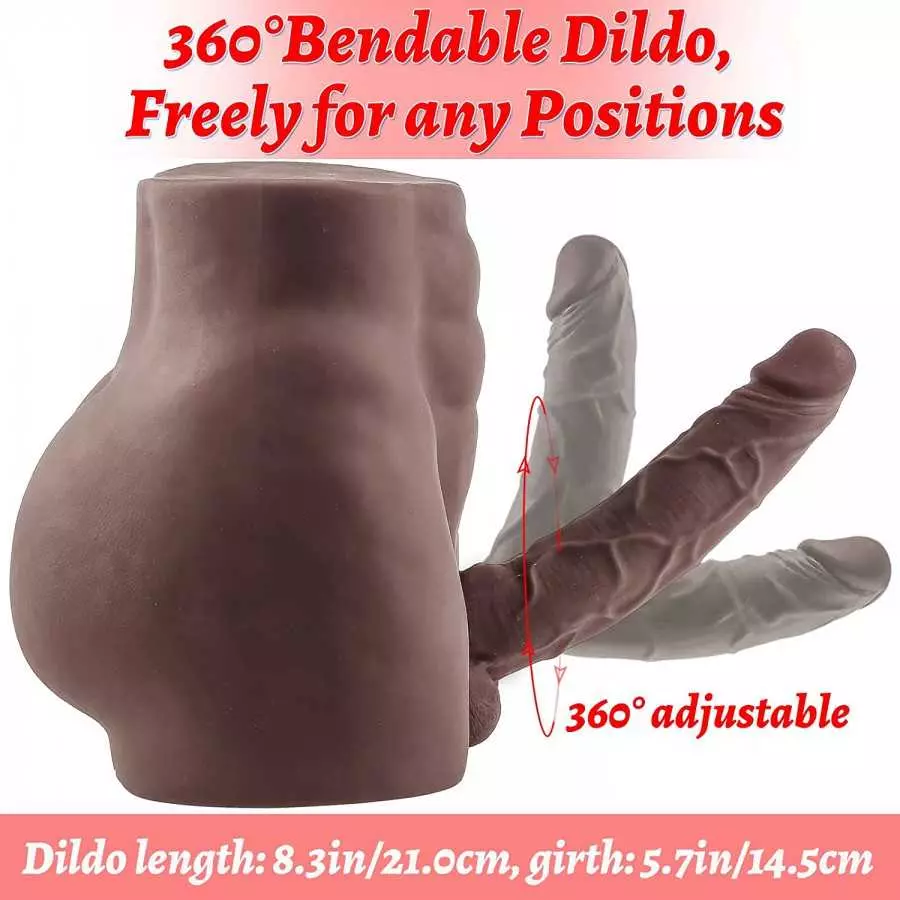 Black Male Sex Doll for Women Men Sex Doll with Flexible Dildo Realistic Sex Huge 8.3in Cock for Female Masturbation, Male Mastu