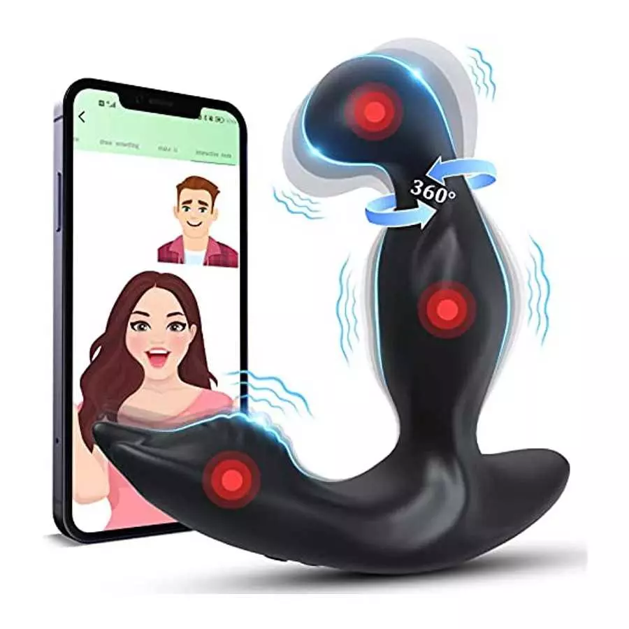 Rotating & Vibrating Anal Vibrator Prostate Massager, App Control Prostate Stimulor Toy with 3 Rotating & 9 Vibrating Butt Plug, Rotating & Vibrating Anal Vibrator Prostate Massager, App Control Prostate Stimulor Toy with 3 Rotating & 9 Vibrating Butt Plug,