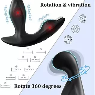 Rotating & Vibrating Anal Vibrator Prostate Massager, App Control Prostate Stimulor Toy with 3 Rotating & 9 Vibrating Butt Plug, Rotating & Vibrating Anal Vibrator Prostate Massager, App Control Prostate Stimulor Toy with 3 Rotating & 9 Vibrating Butt Plug,