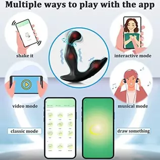 Rotating & Vibrating Anal Vibrator Prostate Massager, App Control Prostate Stimulor Toy with 3 Rotating & 9 Vibrating Butt Plug, Rotating & Vibrating Anal Vibrator Prostate Massager, App Control Prostate Stimulor Toy with 3 Rotating & 9 Vibrating Butt Plug,