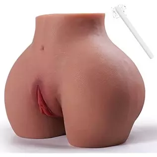 8.8LB Male Masturbator Realistic Pussy Ass, Brown Sex Doll with Vagina Anal Stroker, Lifelike Pocket Pussy Butt Silicone Toy wit