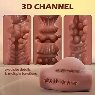 8.8LB Male Masturbator Realistic Pussy Ass, Brown Sex Doll with Vagina Anal Stroker, Lifelike Pocket Pussy Butt Silicone Toy wit