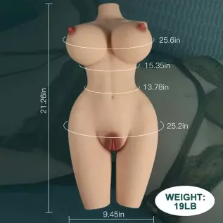 Amwama Sex Doll Male Masturbator with Soft Gel Breasts Realistic Pussy Ass for Vaginal Anal Breast Sex, Down-Size Female Body To Amwama Sex Doll Male Masturbator with Soft Gel Breasts Realistic Pussy Ass for Vaginal Anal Breast Sex, Down-Size Female Body To