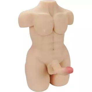 TANTALY 19.8LB Shemale Sex Doll Torso Lifelike Transsexual Love Dolls with 7 inch Penis Adult Pleasure Sex Toy Silicone Realisti