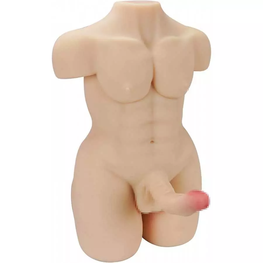 TANTALY 19.8LB Shemale Sex Doll Torso Lifelike Transsexual Love Dolls with 7 inch Penis Adult Pleasure Sex Toy Silicone Realisti