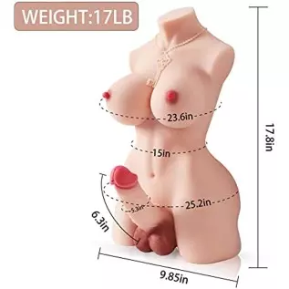 Shemale Sex Doll Torso Sex Toys with Reslistic Dildo Soft Breast Transsexual - Adult Toys Male Masturbators Unisex Anal Sex Stro