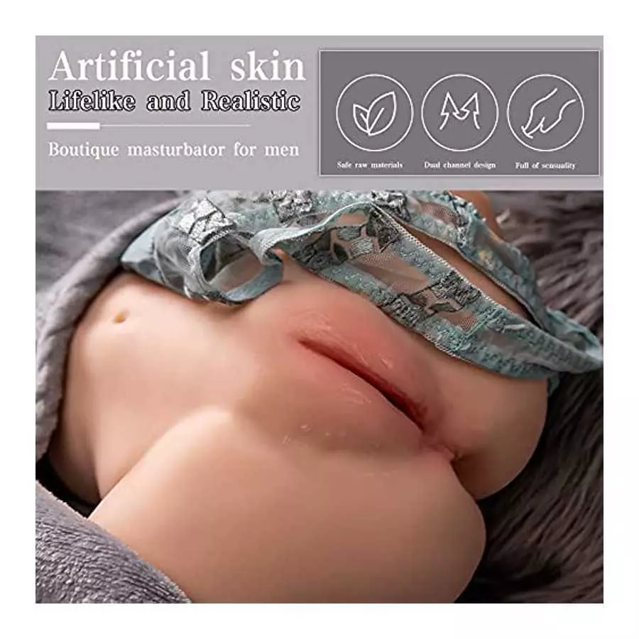 Sex Doll Male Masturbator Pocket Pussy Ass with Virgin Tight, 2 Hole Realistic with Strong Suction Channel, Kingdemer Sex Toy fo