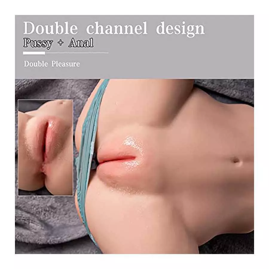 Sex Doll Male Masturbator Pocket Pussy Ass with Virgin Tight, 2 Hole Realistic with Strong Suction Channel, Kingdemer Sex Toy fo