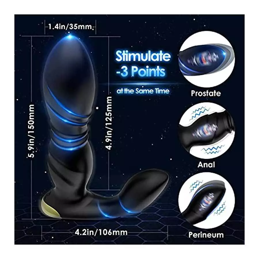 Adult Male Sex Toys – Anal Sex Toys Prostate Massager, Sex Toys for Woman Man Couples Remote Control Sex Toy, 8 Thrusting & Vibr