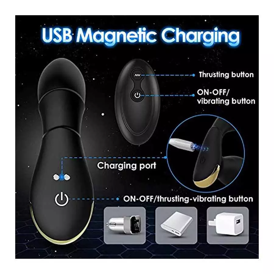 Adult Male Sex Toys – Anal Sex Toys Prostate Massager, Sex Toys for Woman Man Couples Remote Control Sex Toy, 8 Thrusting & Vibr