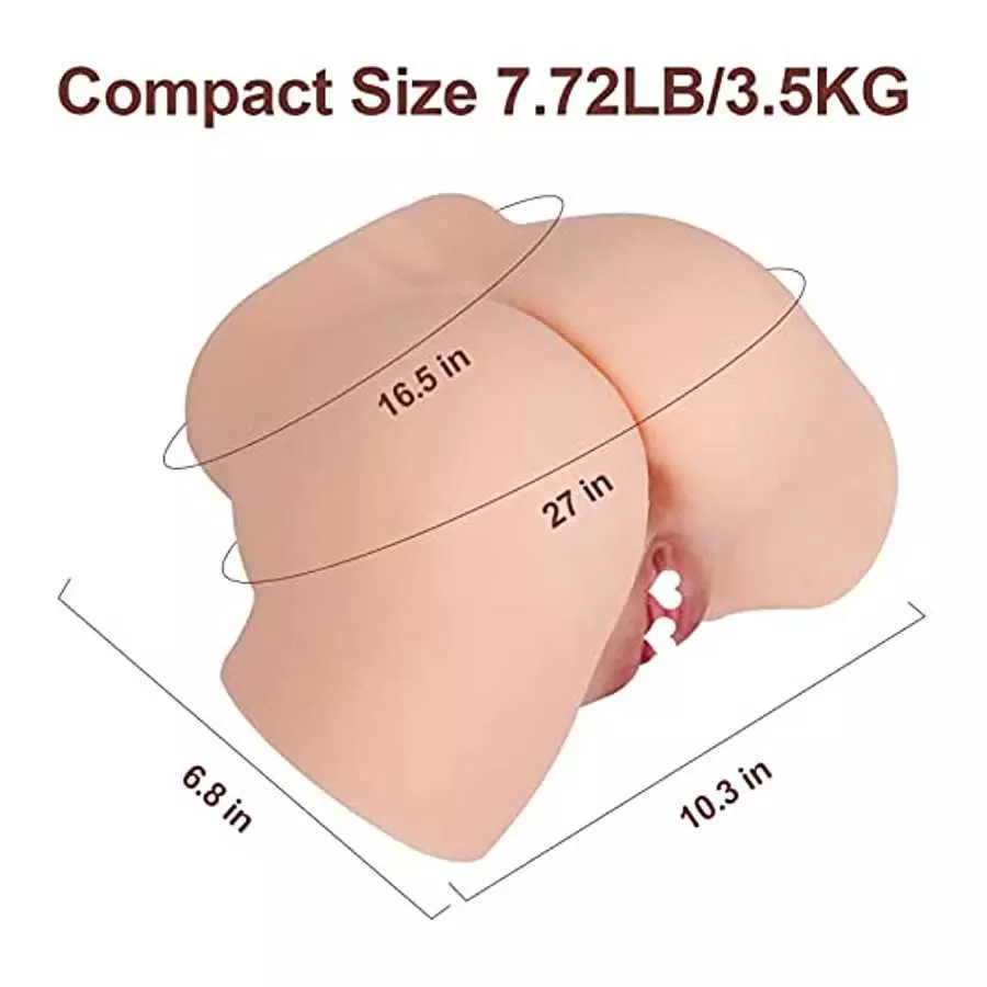 HONEYBUNNY Male Sex Toy for Men Masturbator Realistic Butt 3D Vagina Anal Pocket Pussy Adult Female Torso Ass Lifelike Men’s Sex