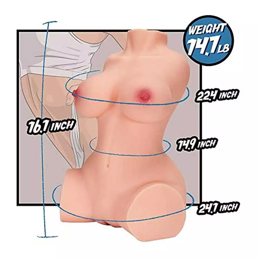 1 4.7 LB Realistic Torso Love Doll for Men Masturbation, Life-Sized Pussy Ass Male Sex Toy for Vaginal and Anal Sex