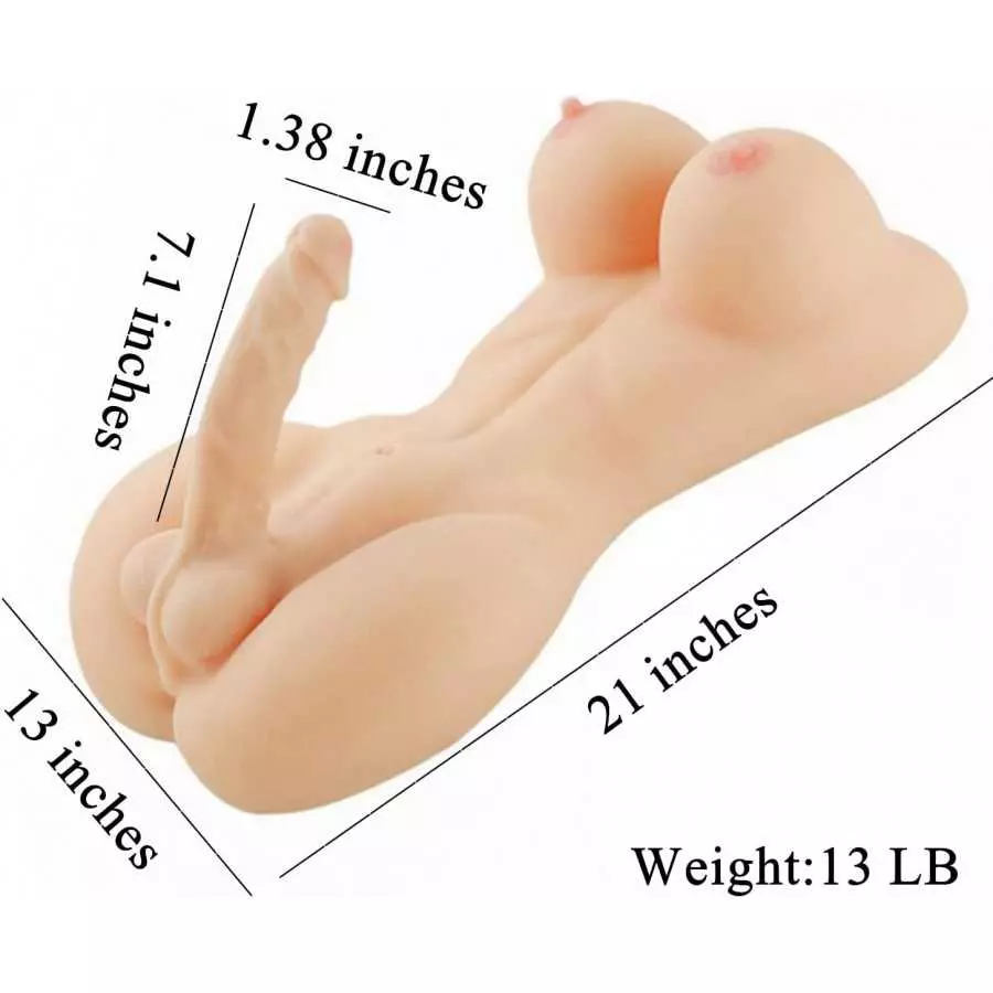 ZMOZN Shemale Sex Doll Torso for Unisex Masturbator Gay Couple Adult Sex Toys Realistic Dildo Breasts and Anal Lifelike Transsex