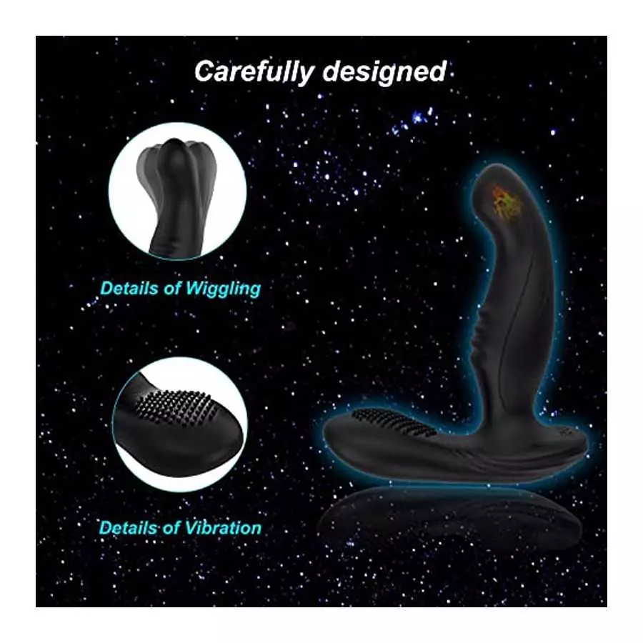 3 in 1 Wiggle Motion Anal Vibrator Prostate Massager with Heating, Acvioo Vibrating Anal Butt Plug Dildo Stimulator with 10 Vibr