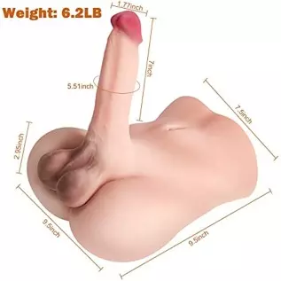 Male Torso Sex Doll for Women with Realistic Flexible Dildo and Slideable Balls + Shemale Sex Doll Torso with Realistic Dildo Br
