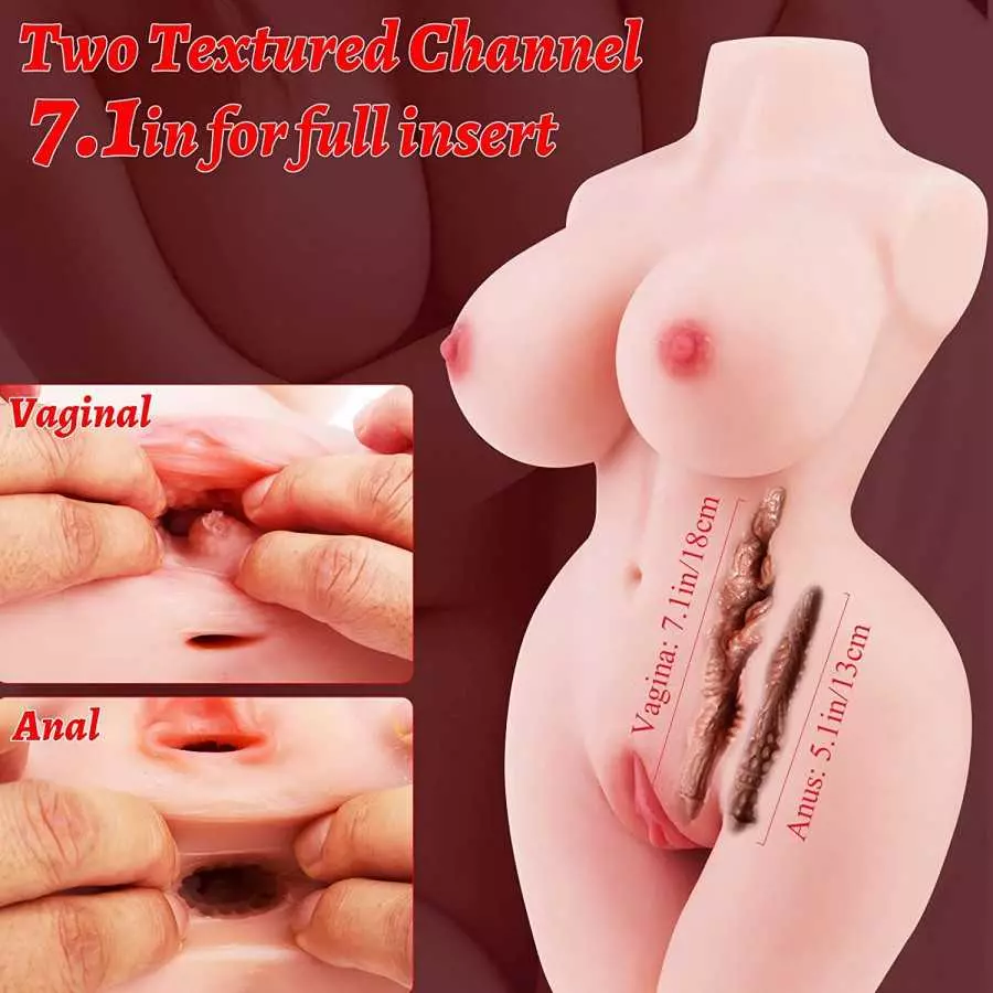 Male Masturbator Sex Doll for Men Female Sex Dolls Torso Love Doll with Realistic Boobs Vagina Anus 6.8lb Pocket Pussy Sex Dolls