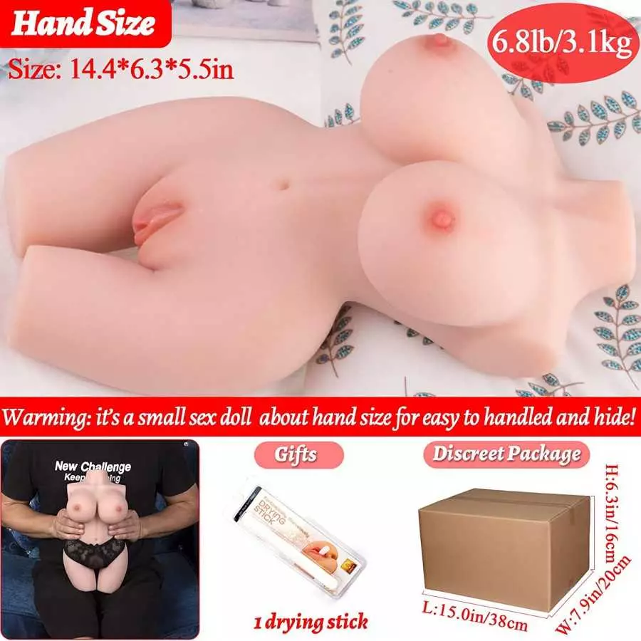 Male Masturbator Sex Doll for Men Female Sex Dolls Torso Love Doll with Realistic Boobs Vagina Anus 6.8lb Pocket Pussy Sex Dolls