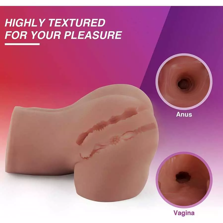 Y-NOT Male Masturbator Stroker Sex Toy 24lb TPE Pelvis with Tight Ribbed Vaginal & Anal Canal, Butt & Pussy with Hermetic Seal f