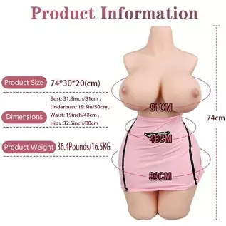 ROVOZAR Torso Sex Doll for Men,Sex Love Doll for Life Size with Big Boobs Butt Ass,TPE Silicone Dolls for Sex,Male Masturbator w