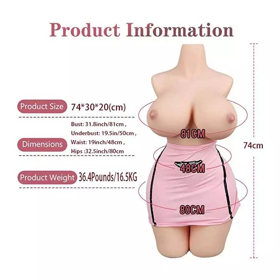 ROVOZAR Torso Sex Doll for Men,Sex Love Doll for Life Size with Big Boobs Butt Ass,TPE Silicone Dolls for Sex,Male Masturbator w