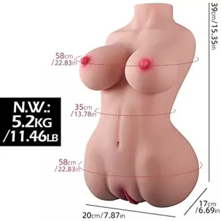 Anmodoll Sex Doll Male Masturbator Pocket Pussy Life Size Female Torso Love Doll with Big Boobs Vaginal Anal Lifelike Ass Sex To