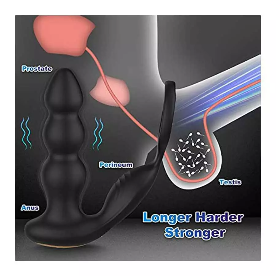 Anal Plug Vibrator Prostate Massager, Vibrating Butt Plug with 10 Vibration, Adult Sex Toys Remote Control Beads G Spot Vibrator