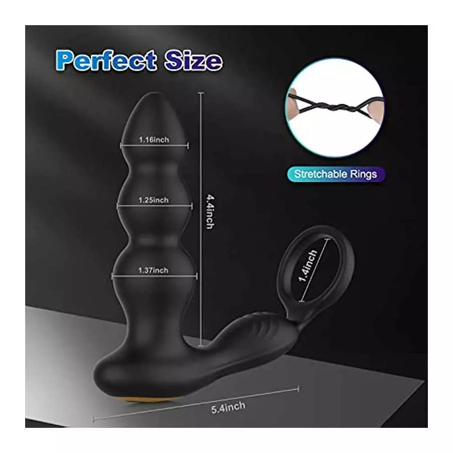 Anal Plug Vibrator Prostate Massager, Vibrating Butt Plug with 10 Vibration, Adult Sex Toys Remote Control Beads G Spot Vibrator