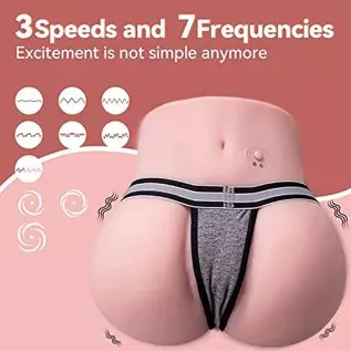 CaHase 4.8 Lbs Sex Doll Automatic Vibrating Realistic Butt Pocket Pussy Ass, Male Masturbator with Tight Vagina Anal Canal Sex T