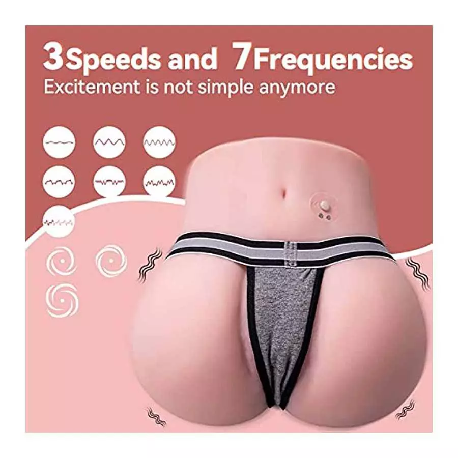 CaHase 4.8 Lbs Sex Doll Automatic Vibrating Realistic Butt Pocket Pussy Ass, Male Masturbator with Tight Vagina Anal Canal Sex T