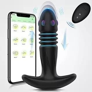 Thrusting Anal Vibrator, RHEXIA Prostate Massagers with 3 Speeds & 10 Vibration, Butt Plug Mens Vibrator with Remote Control, An