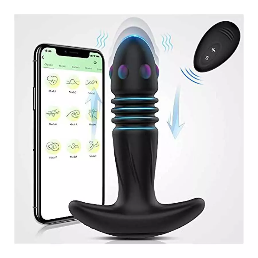 Thrusting Anal Vibrator, RHEXIA Prostate Massagers with 3 Speeds & 10 Vibration, Butt Plug Mens Vibrator with Remote Control, An Thrusting Anal Vibrator, RHEXIA Prostate Massagers with 3 Speeds & 10 Vibration, Butt Plug Mens Vibrator with Remote Control, An