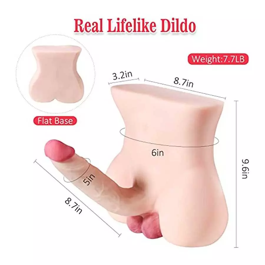 SEX DOLL CENTER 7.7LB Sex Doll with 8.7inch Dildo for Women Masturbation, Love Sexdoll with Flexible Penis for Lesbian Gay, Fema