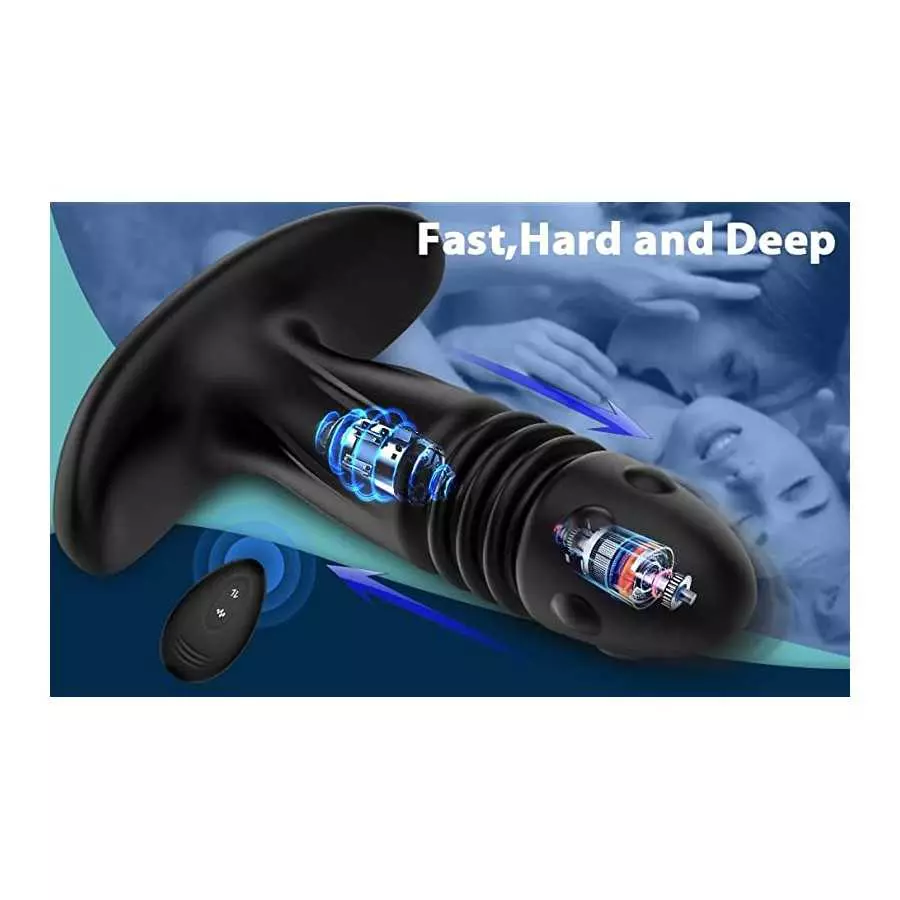 Thrusting Anal Vibrator, RHEXIA Prostate Massagers with 3 Speeds & 10 Vibration, Butt Plug Mens Vibrator with Remote Control, An