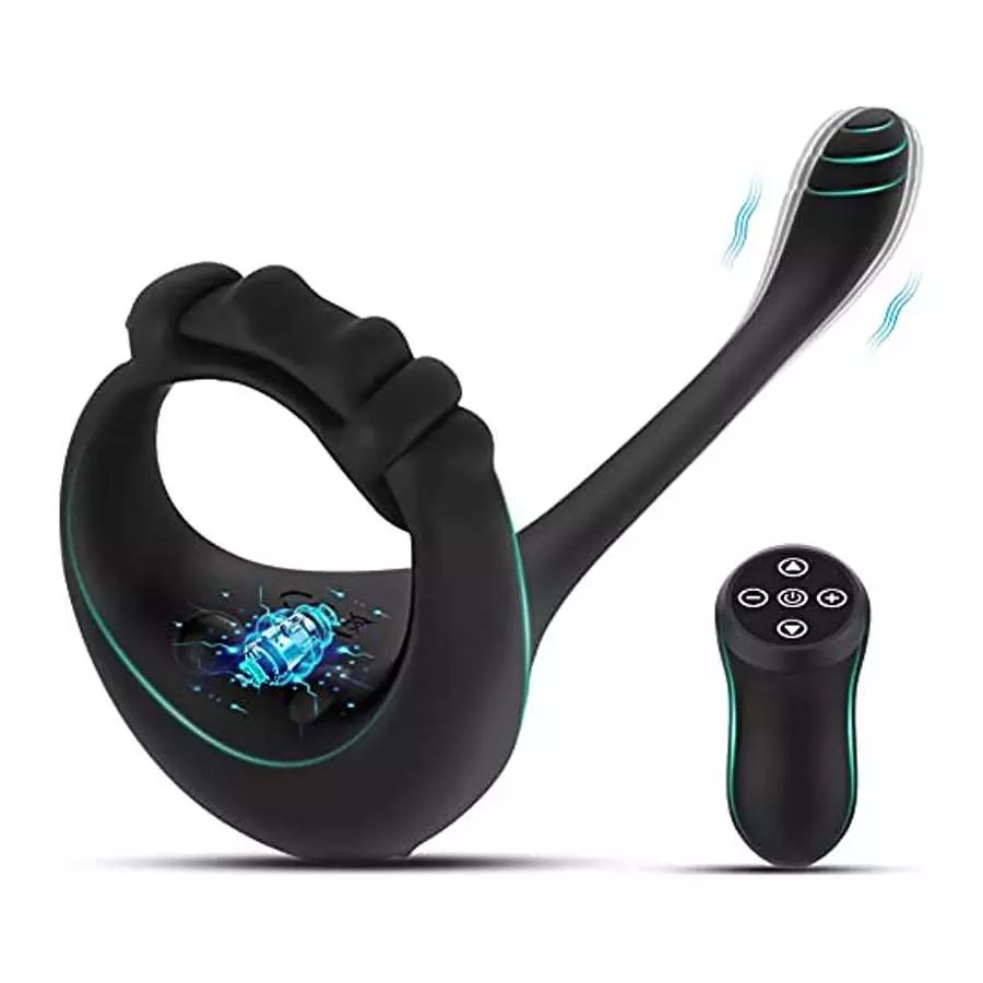 Taint Buzzing Cock Ring with Bullet - SEXY SLAVE Caden, 3 in 1 Vibrating Cock Ring Taint Teaser with Remote, 10 Frequencies, Adj Taint Buzzing Cock Ring with Bullet - SEXY SLAVE Caden, 3 in 1 Vibrating Cock Ring Taint Teaser with Remote, 10 Frequencies, Adj