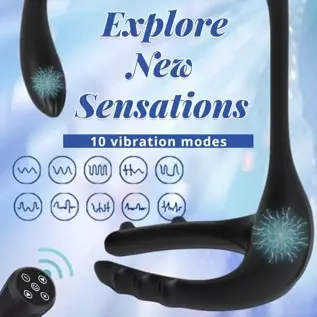 Taint Buzzing Cock Ring with Bullet - SEXY SLAVE Caden, 3 in 1 Vibrating Cock Ring Taint Teaser with Remote, 10 Frequencies, Adj Taint Buzzing Cock Ring with Bullet - SEXY SLAVE Caden, 3 in 1 Vibrating Cock Ring Taint Teaser with Remote, 10 Frequencies, Adj