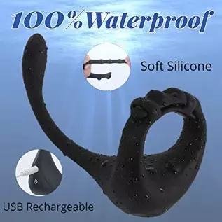 Taint Buzzing Cock Ring with Bullet - SEXY SLAVE Caden, 3 in 1 Vibrating Cock Ring Taint Teaser with Remote, 10 Frequencies, Adj Taint Buzzing Cock Ring with Bullet - SEXY SLAVE Caden, 3 in 1 Vibrating Cock Ring Taint Teaser with Remote, 10 Frequencies, Adj