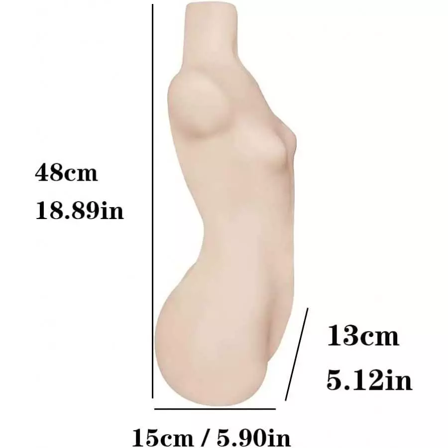 Male Masturbator Sex Doll Adult Sex Toy for Men Masturbation TPE Safe Silicone Sex Doll Life-Sized for Fun (6.2kg)(S, White)