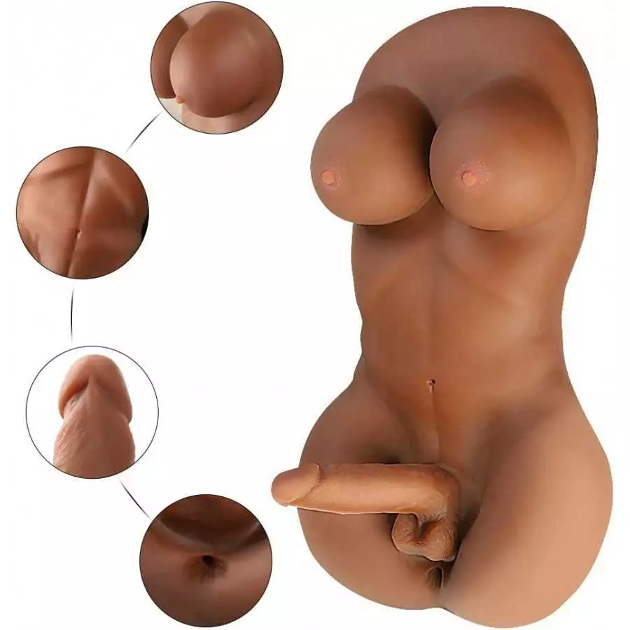 Penis Doll with Male Torso - Jaspik 16.8LB Sex Doll with Realistic Dildo, Love Doll Female Masturbation Adult Sex Toys for Women