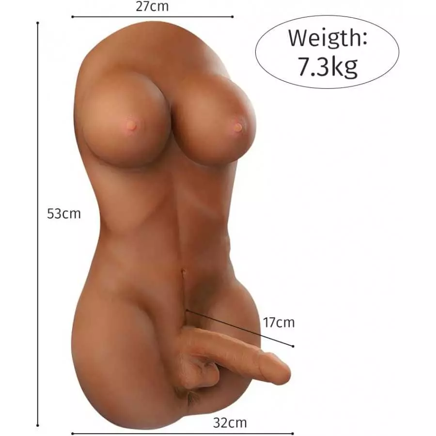 Penis Doll with Male Torso - Jaspik 16.8LB Sex Doll with Realistic Dildo, Love Doll Female Masturbation Adult Sex Toys for Women