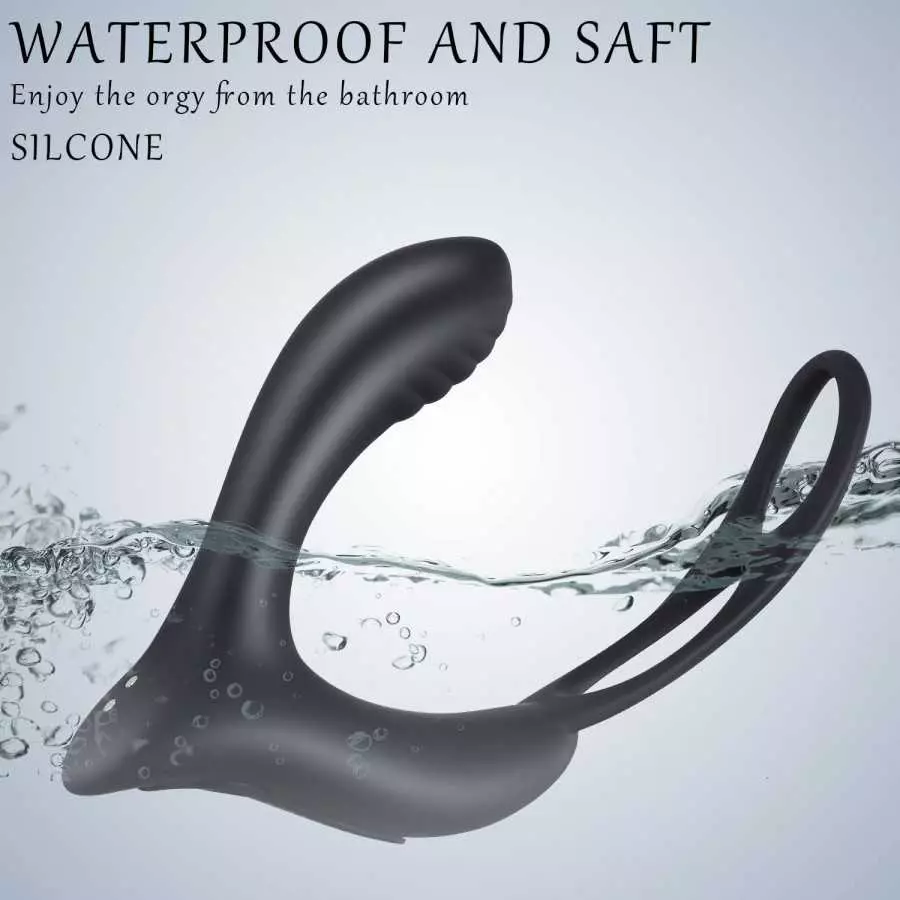 3-in-1 Remote Control Prostate Massager Vibrator with Penis Ring and Ball Loop, 10 Speeds Rechargeable Anal Sex Toy Waterproof G