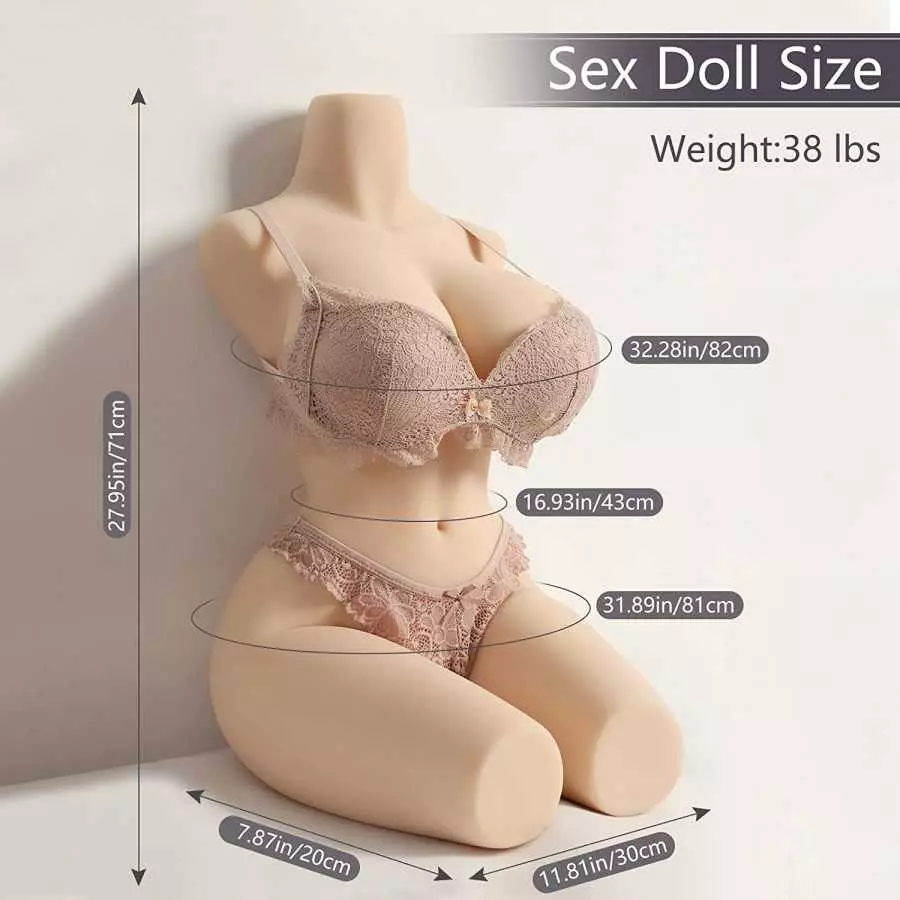 Anmodoll 38LB Sex Doll Male Masturbator Pocket Pussy Life Size Female Torso Love Doll with Big Boobs Vaginal Anal Lifelike Ass S