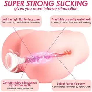 Sex Doll Male Masturbator for Men - ZEMALIA Automatic Sucking Adult Toys with Remote Control + 5 Suctions & Vibrations - Realist