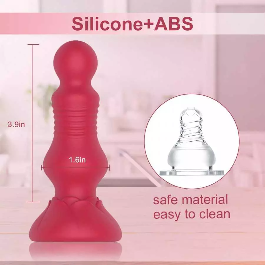 Thrusting Anal Vibrator, LUFUNY Prostate Massager Anal Toy with 10 Vibrating & Thrusting Modes, Button & Remote Control Anal But