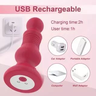 Thrusting Anal Vibrator, LUFUNY Prostate Massager Anal Toy with 10 Vibrating & Thrusting Modes, Button & Remote Control Anal But Thrusting Anal Vibrator, LUFUNY Prostate Massager Anal Toy with 10 Vibrating & Thrusting Modes, Button & Remote Control Anal But